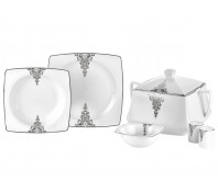 TAÇ-2238 набор посуды с супницей Lace 60 пред, серебро